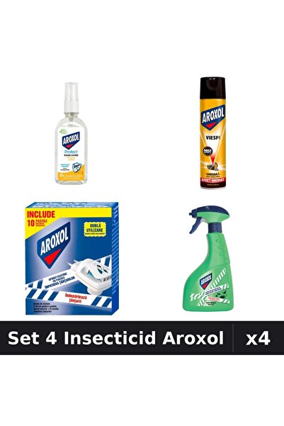 Aroxol Set 4 Produse Anti-Insecte - Loțiune Repelent Insecte Aroxol, Pastile/...