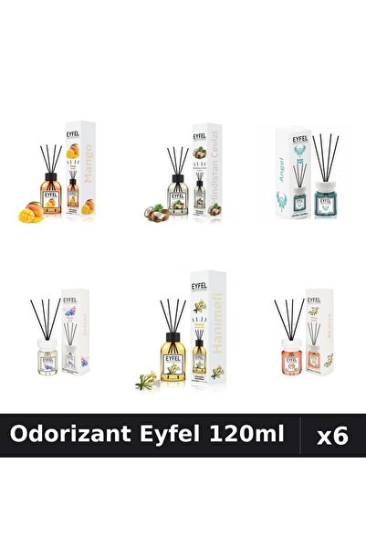 Eyfel Set 6 Odorizant Camera Betisoare - 6 Arome Asortate, 120ml Parfum
