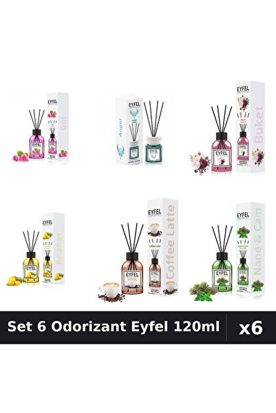 Eyfel Set 6 Odorizante Camera Betisoare, Ananas, Angel, Bouquet, Cafea, Pin S...