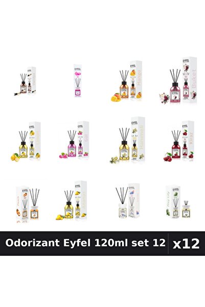 Eyfel Top Bottom Set of 12 Room Air Freshener Sticks - 12 Assorted Fragrances...