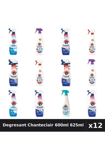 Chanteclair Set 12 Degresant Universal 600ml 625ml - 7 Arome Asortate Curaten...
