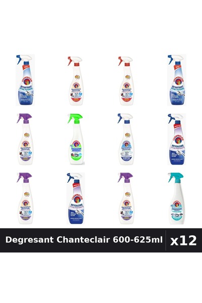 Chanteclair Set 12 Degresant Universal 600-625ml - 8 Arome, Detartrant, Antic...