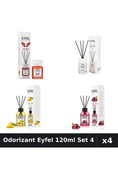 Eyfel Set 4 Odorizant Camera Betisoare 120ml - Red Dragon, Bumbac, Ananas, Fr...