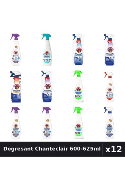 Chanteclair Set 12 Degresant Universal 600-625ml - 9 Arome Asortate Curatenie