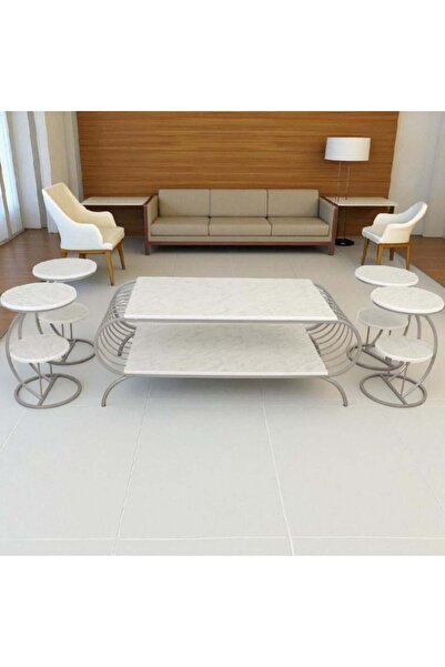 Tables Oval Shape Service Table Marble Alternative