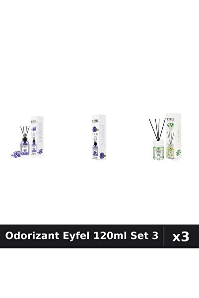 Eyfel Set 3 Odorizant Camera Betisoare 120ml - Lavanda, Zambile, Iasomie