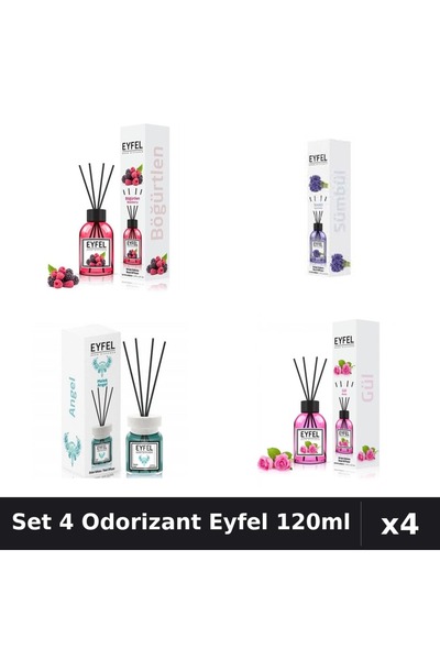 Eyfel Set 4 Odorizante Camera Betisoare, Angel, Fructe De Padure, Trandafir, ...