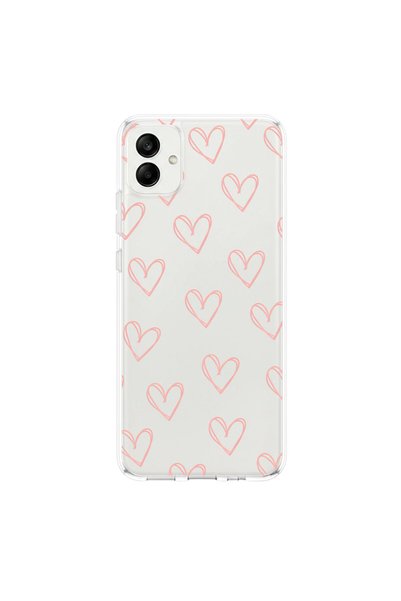 PPKin Samsung Galaxy A04 Compatible Heart 6 Design Transparent Case