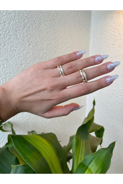 IrazErezJewelry Çelik Taşlı Ayarlanabilir Yüzük