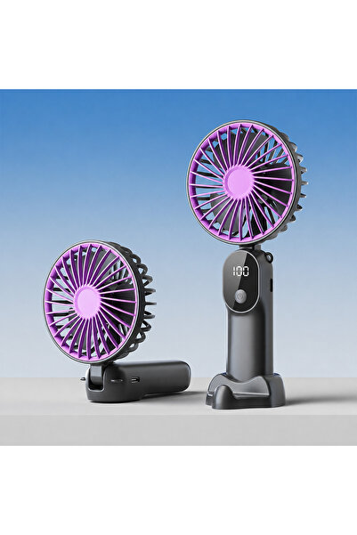 Axpeih Portable Rechargeable Handheld Fan with Digital Display, USB Charging ...