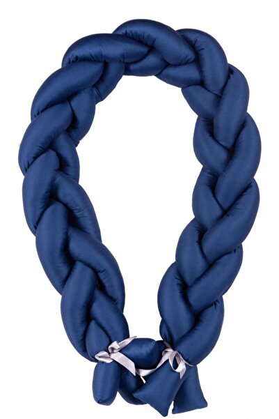 BabyMatex Protectie laterala din bumbac Bumper impletit The Braid Navy 2 m, i...