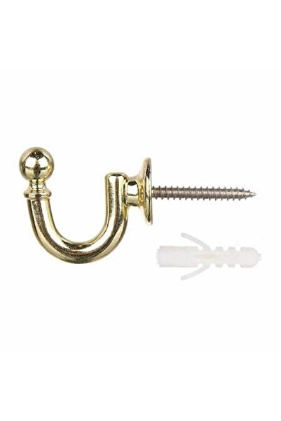 SHOPIENS Metal Hook for Curtain Drapery Attachment 35mm Gold Steel With Screw...