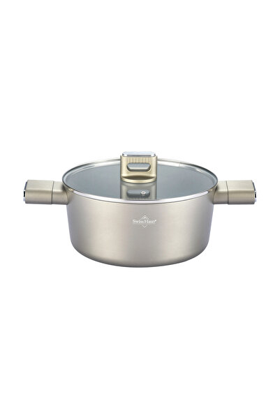 SWISS Pot with lid Haus-Speiez Castle, pressed aluminum, 20x9 cm, 2.6 L, cham...