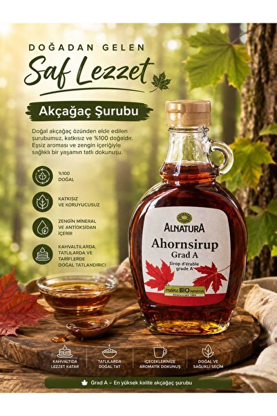 ALNATURA Akçaağaç Şurubu (Ahornsirup Grad A) 330 gr (250 ml)