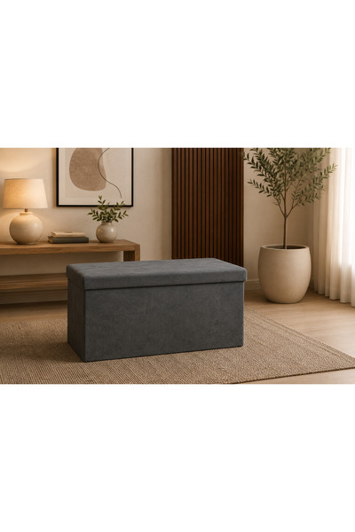 N.zone Multi-Functional Folding Storage Box with Stylish Padded Lid |   76 X ...