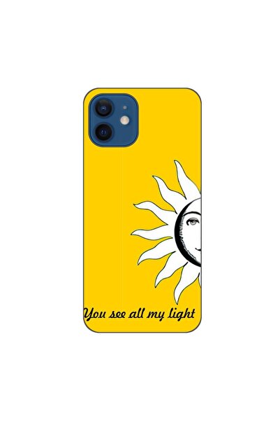 OEM Case compatible with Apple iPhone 12 Silicone Gel Tpu Pattern Couples Sun