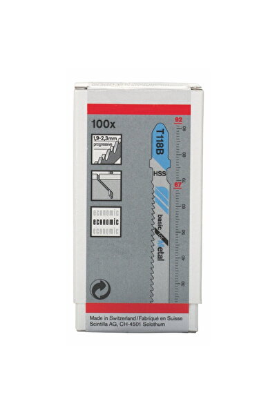 Bosch Metal jigsaw blade, 92 mm, 100 pcs