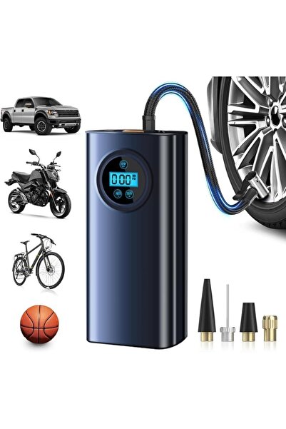 Arabest Portable Compressor Tire Inflator,LCD Display,3 Nozzle Adapters,for C...