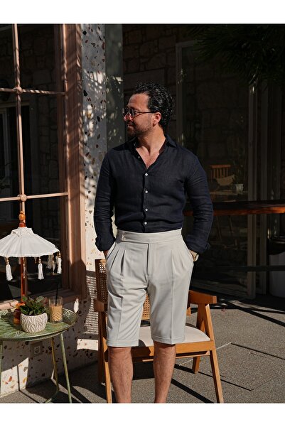 PAREZ Regular Fit Linen Shirt