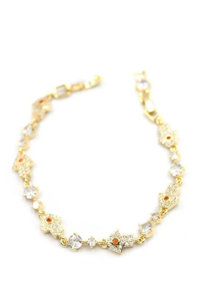 Marsilyan Nvdn- Ieg - Stoned Fatima Hand Bracelet - Gold Iegrs-Nvdn1