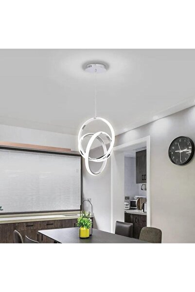 Elektroyou Tokyo Gri Renk Modern Ultra Süper Beyaz Ledli Tekli Avize