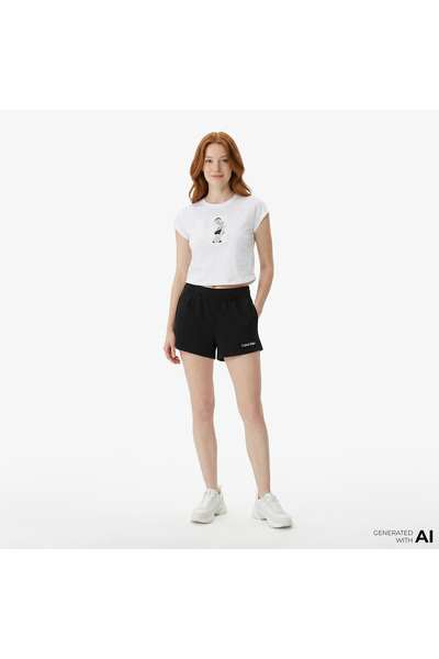 Calvin Klein French Terry Kadın Siyah Şort