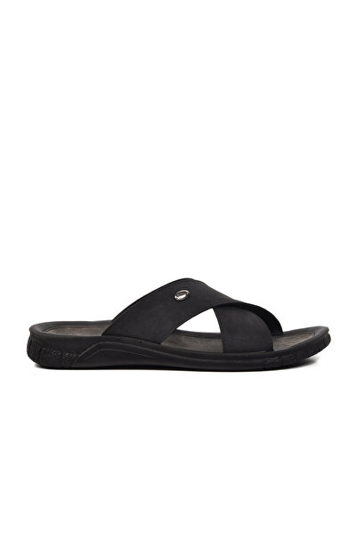 Muya Black Nubuck Men's Slippers 33301 Vegas m