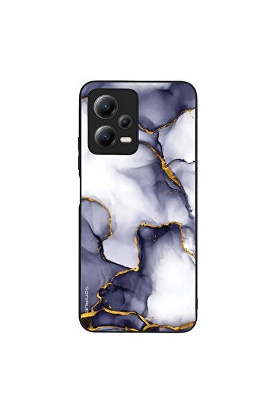Sonique Θήκη Marble Series για Xiaomi Redmi Note 12 5G / Poco X5 5G Μωβ Γκρι