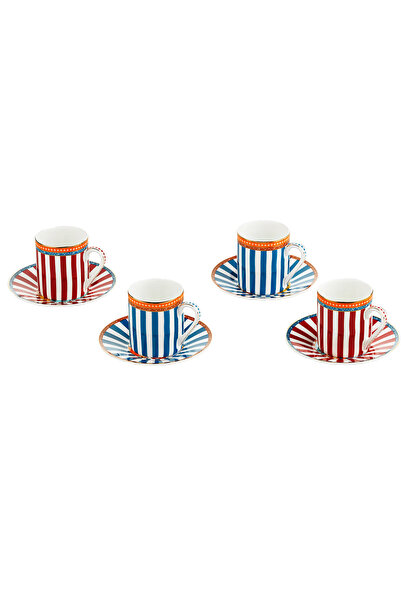 Lucky Art Paisley Bone 4-Piece Coffee Cup Set 100 ml