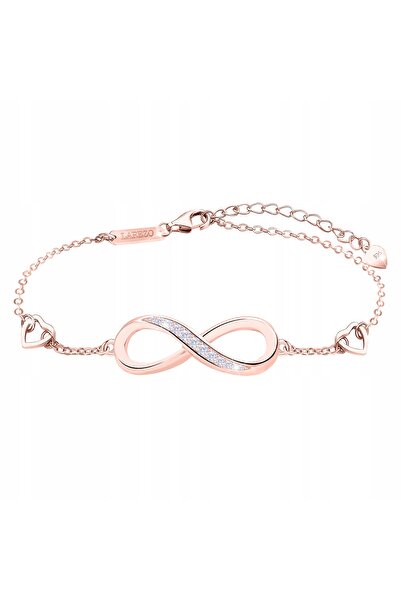 Larezo Beautiful gold-plated bracelet with infinite sparkling zircons made of...