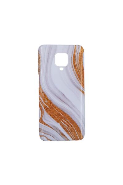 OEM Θήκη Marble Silicon Xiaomi Redmi Note 9S/9 Pro Gold / White