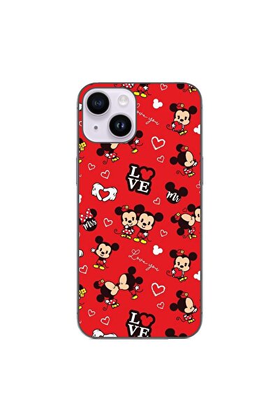 OEM Husa compatibila cu Apple iPhone 14 Silicon Gel Tpu Model Mickey Love Pat...