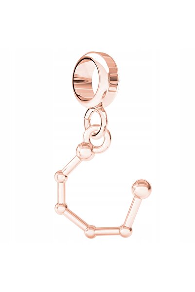 Larezo Charm, Pink Stone Pattern, Pink Cubic Zirconia, Size 12mm, Rose Gold C...