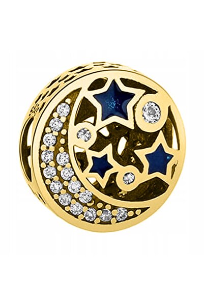 Larezo pandantiv, element decorativ, Model Luna Cu Stele Albastre, Diametru 1...