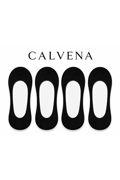 Calvena Kadın 4 Çift, Sihay, Kaymaz Silikonlu Görünmez Babet Çorap