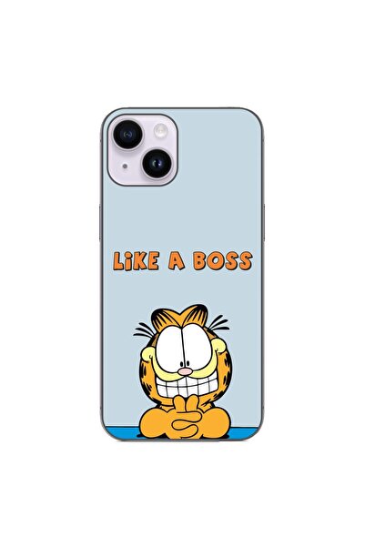 OEM Θήκη συμβατή με Apple iPhone 15, από σιλικόνη gel TPU, με σχέδιο Garfield...