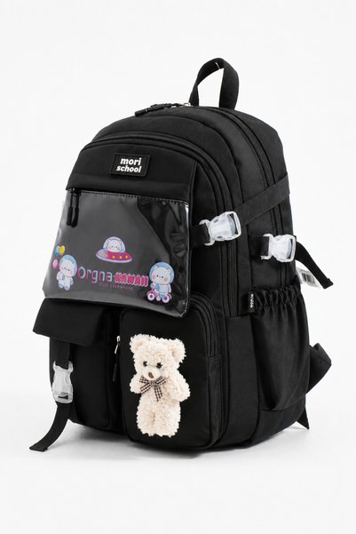 Mori School Bag Kawaii Korean Style School Bag Set of 3 (Foil-Lined Lunch Bag + Pencil Case) 44X30X20 cm