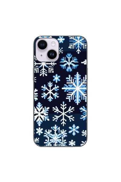OEM Husa compatibila cu Apple iPhone 15 Silicon Gel Tpu Model Pixel Art Snowf...