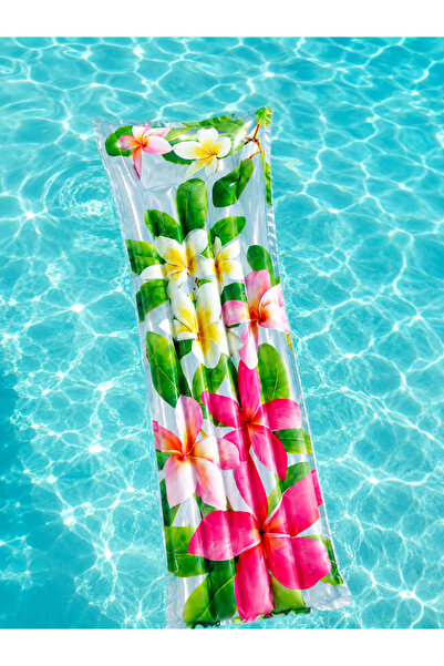 Intex Tropikal Çiçek Desenli Şişme Deniz Yatağı 183x69 cm Havuz ve Plaj Yatağı