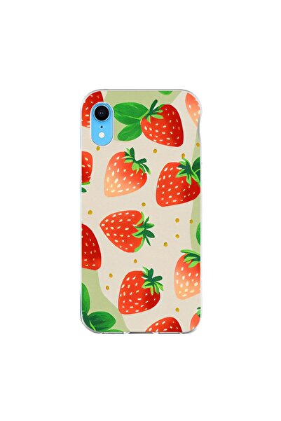 OEM Husa compatibila cu Apple iPhone XR Silicon Gel Tpu Model Capsuni Pattern