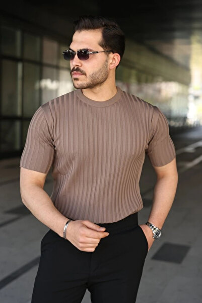 Beruflic Men's ribbed crew neck short sleeve t-shirt
