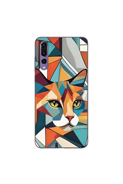 OEM Husa compatibila cu Huawei P20 Pro Silicon Gel Tpu Model Cubic Cat Art
