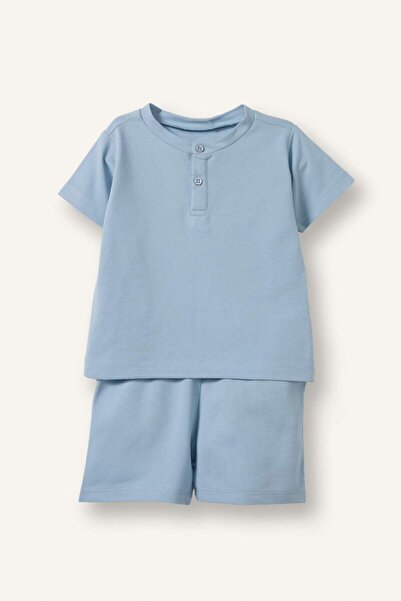 DeFacto 100% Cotton 2-Piece Blue Pajama Set for Baby Boy H6835A526Hs