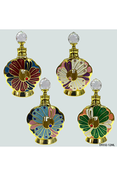 NUJET 4 قطع زجاجة عطر كريستالية للزيوت العطرية سعة 12 مل D9332