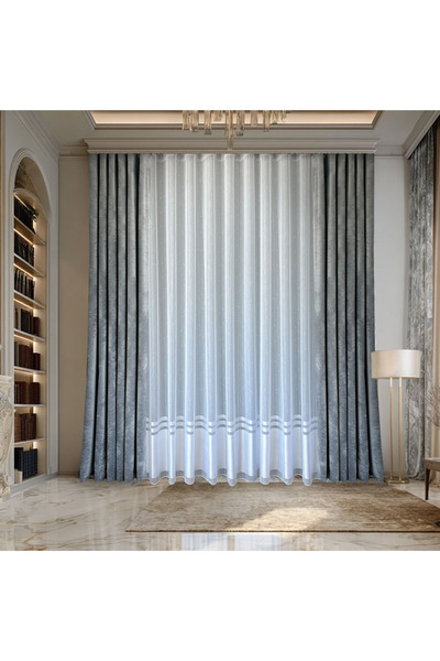 ArasyaHome White Striped Rain Curtain