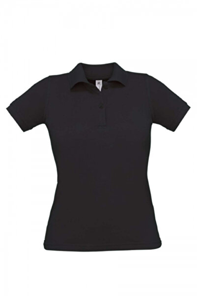 B&C WOMEN Tricou polo de damă, 100% bumbac, B&C Safran Pure, negru