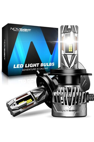 NOVSIGHT Bec LED auto H4 – 40000LM 130W, luminozitate cu 800% mai mare, 6500K...