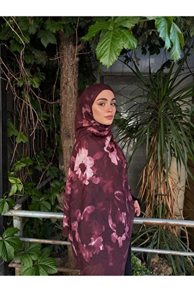 ARZU SEMA شال مارلين ديسين بنمط بوردو بامبو كراش 75x185 سم