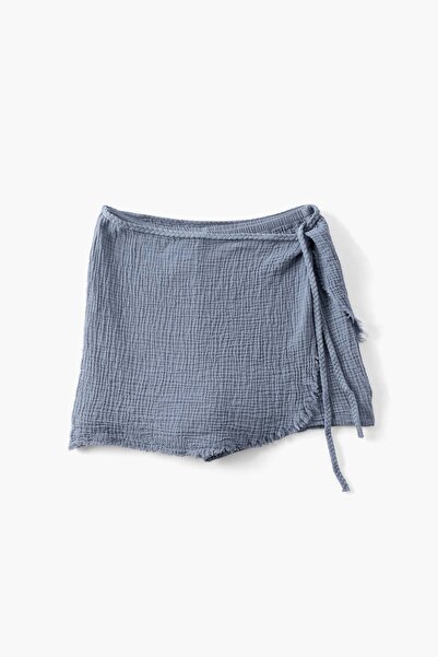 İpekçi Otantik Nomad Muslin Wrap Shorts Skirt Ice Blue