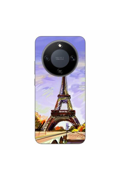 OEM Θήκη συμβατή με Honor Magic8 Lite από σιλικόνη gel TPU με σχέδιο Πύργου τ...